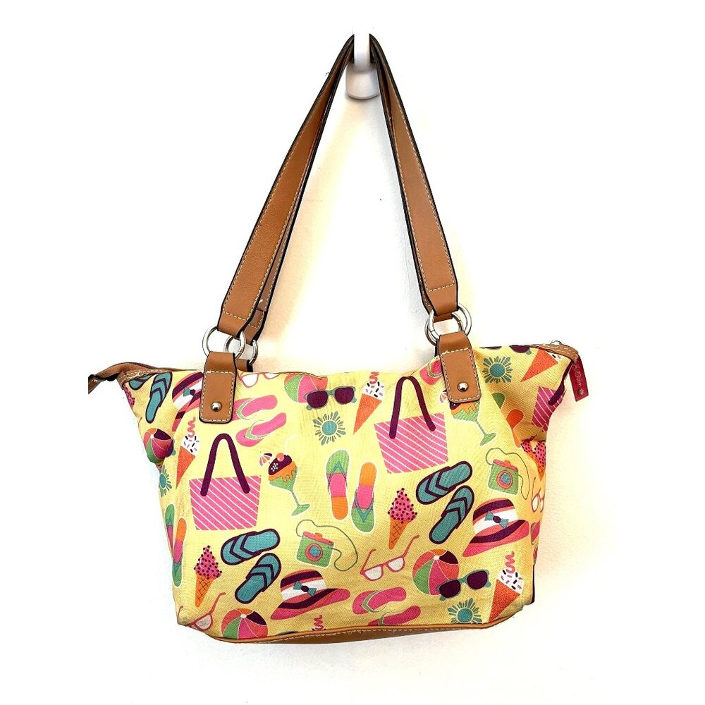 Lily Bloom Bag Summer Beach Flip Flops Ball Tote Shoulder Handbag Purse Satchel